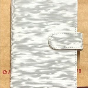 Elegant White A6 Textured Binder perfect for cash stuffing